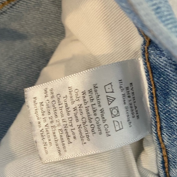 Everlane High Rise Straight Leg Light Wash Denim Jeans Distressed Zip Size 0 - Picture 10 of 12